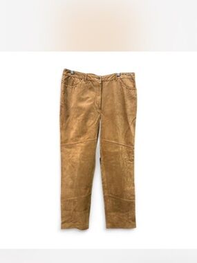 Jones New York Tan 100 % Leather Pants Size 14